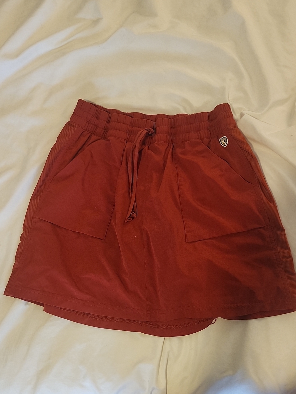 Kuhl Red Elastic Waist Drawstring Skort